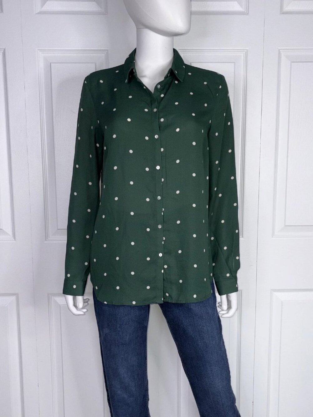 KIABI women's long-sleeve polka-dot blouse size Medium